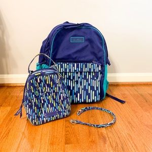 Vera Bradley backpack w/ lanyard and lunch tote